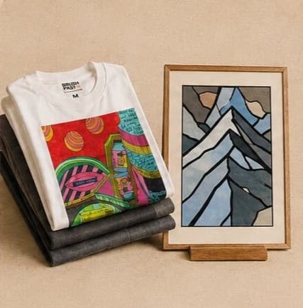 T-shirt paired with a print